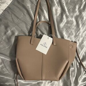 Tan Leather Tote Bag